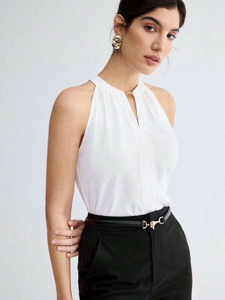 Haut d'été à bretelles sans manches pour femme – Polyvalent et Chic pour le lieu de travail