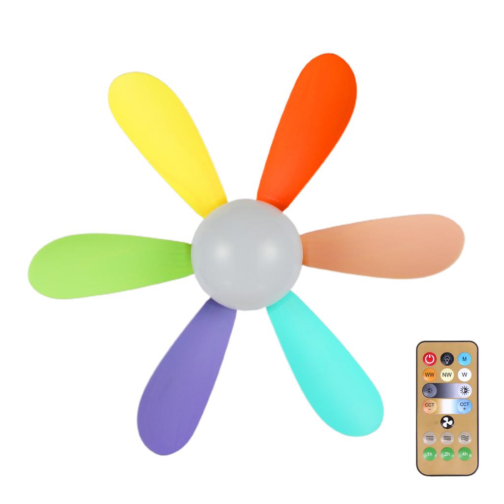 Multifunctional Ceiling Fan with Light, Lamp etachable Fan Leaf with Remote Control 3000K-6500K AC85V-265V