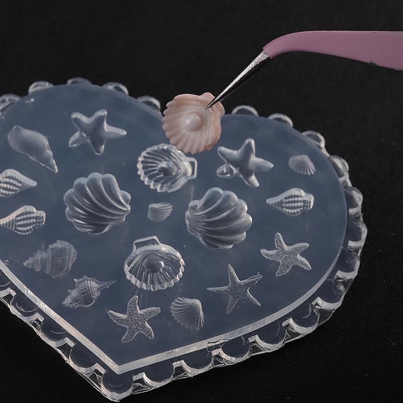Nail Art Soft Silicone Mold Shell Conch Molds 3D Silicone Carved Ocean Style Diy Nail Design Template Nail Accessories For Salon