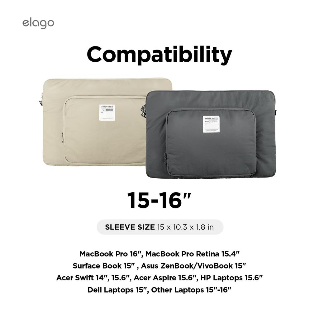 elago with Carrying Cable Shock and Scratch Lightweight Carrying Case with iPad MacBook and Various Pocket Sleeve Dark Gray Tablet/Laptop Pouch,