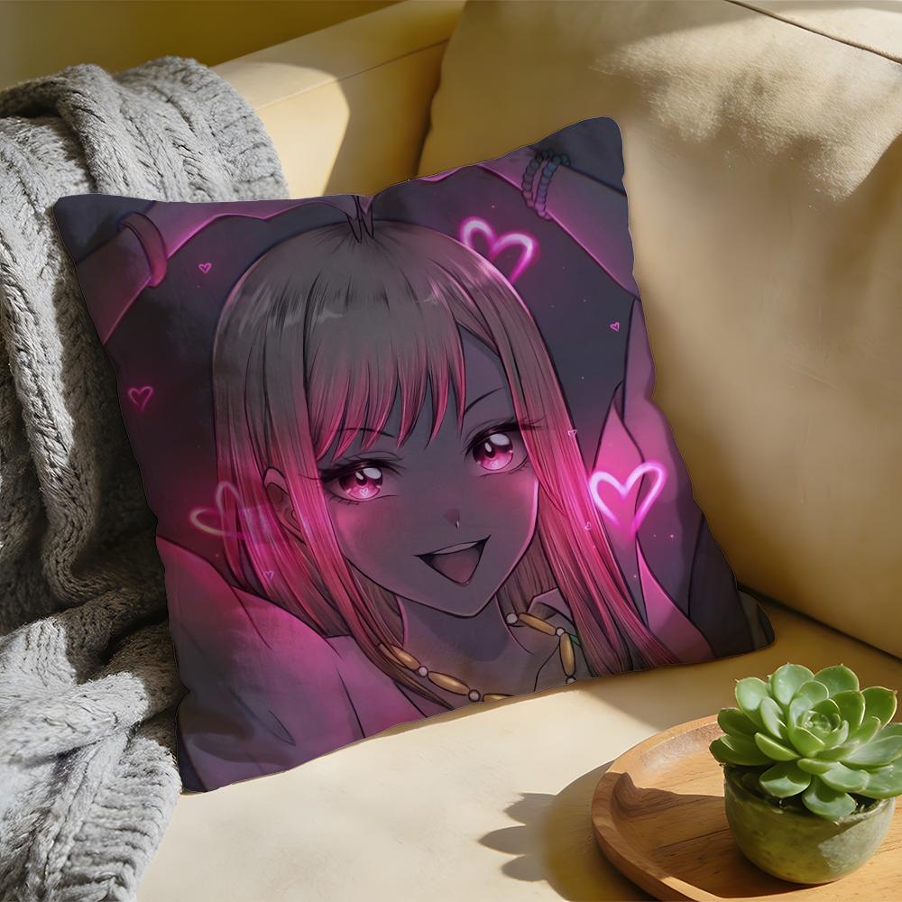 Cushion Cover Washed Linen Soft Breathable Decorative Case for Sofa Home Pillow Cover My DDress Up Darling Anime