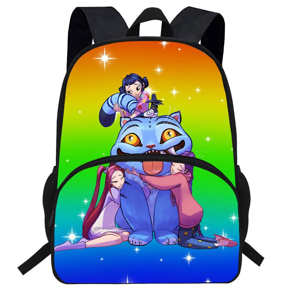Anime Witch Hunter Group Men'S And Women'S Backpacks, Elementary School Students' Backpacks, Large-Capacity Printed Casual Backpacks