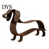Small Metal Animal Figurines Rustic Dachshund Sculpture, Minimalist Line Art Iron Dog Statue, Vintage Table Ornaments Wiener Tabletop Figurine