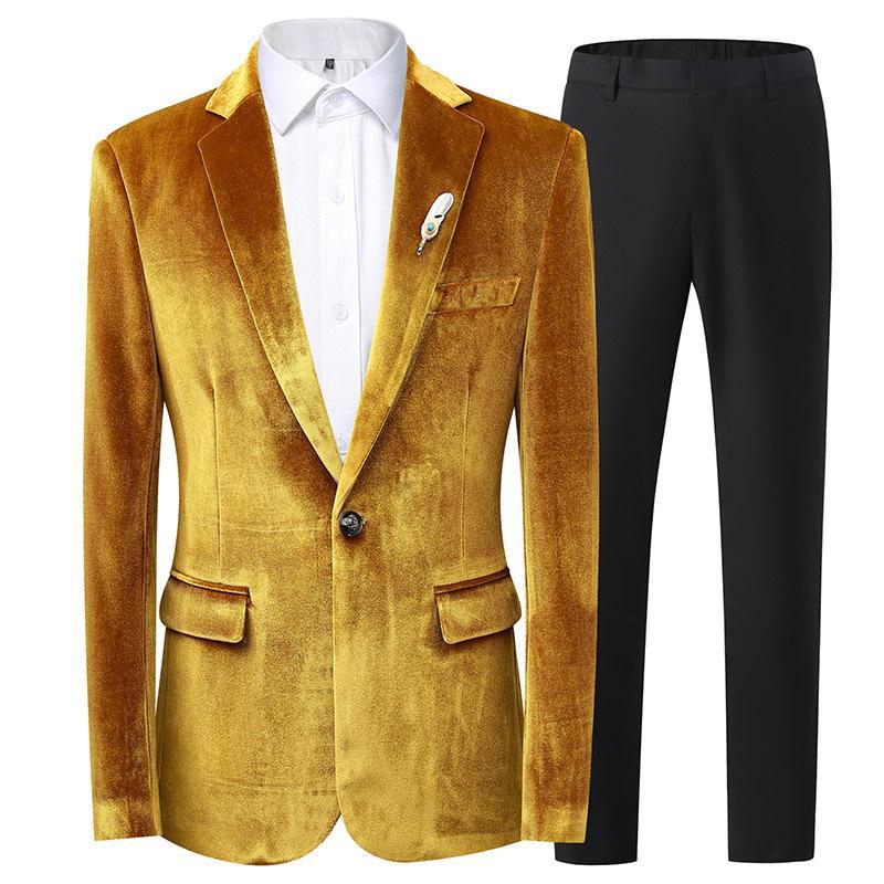 

Мужские повседневные костюмы и куртки 2025 года: Стильный наряд для жениха 4XL золотой