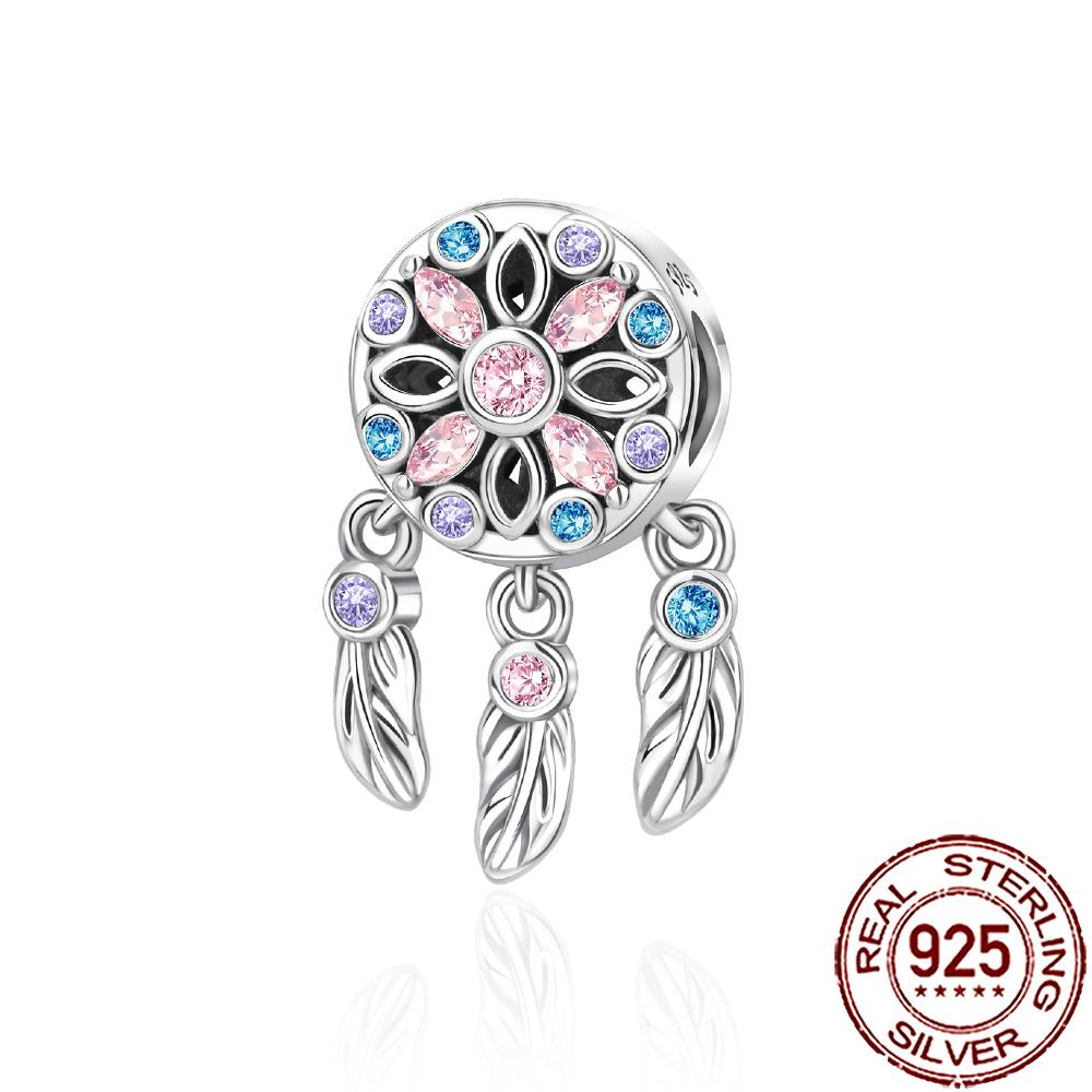 New Charms Copper Dream Catcher Cross Clover Angle Wing Heart Beads Fit Origina Bracelet Necklace Diy Jewelry