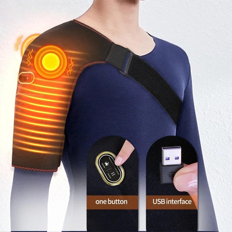 Electric Shoulder Massager with Heating Pad Vibration Massage Support Belt Thermal Brace for Relaxation And Relieve Fatigue