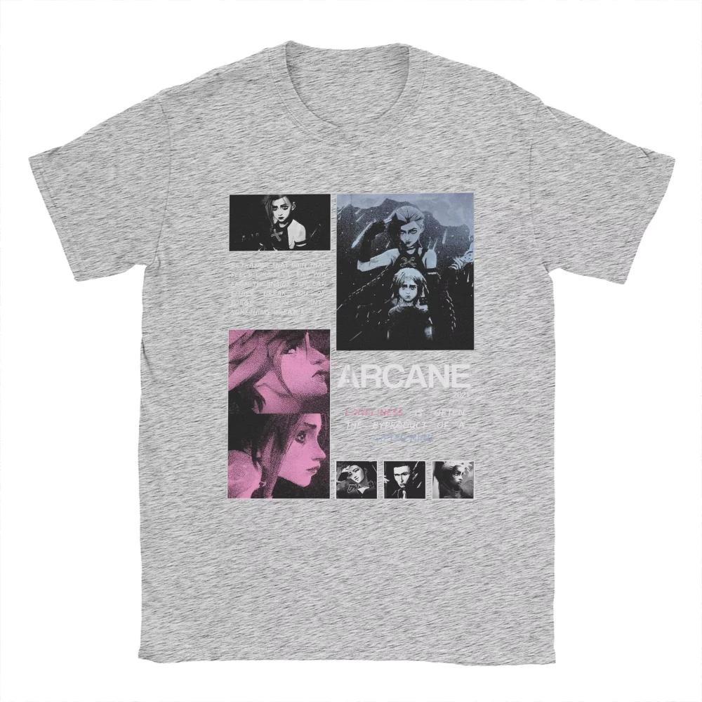 Unisex Unisex Arcane Season 2 Jinx Vi T Shirt Anime Game Pure Tshirt Merchandise Crazy Short Sleeve Tees Women T-Shirt