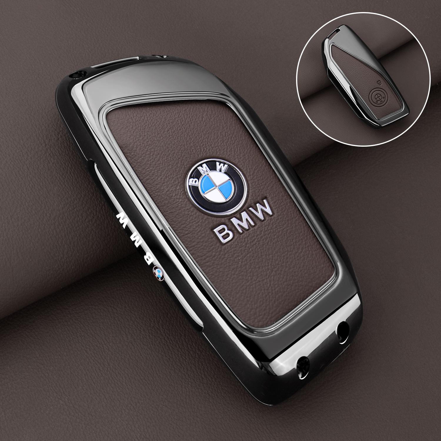 

Hot 2025 Zinc Alloy Leather Car Key Case Fob Cover Shell for BMW Series 7 735i 740Li X7 X1 U11 2023 I7 G07 LCI XM 2024 2025 Acce