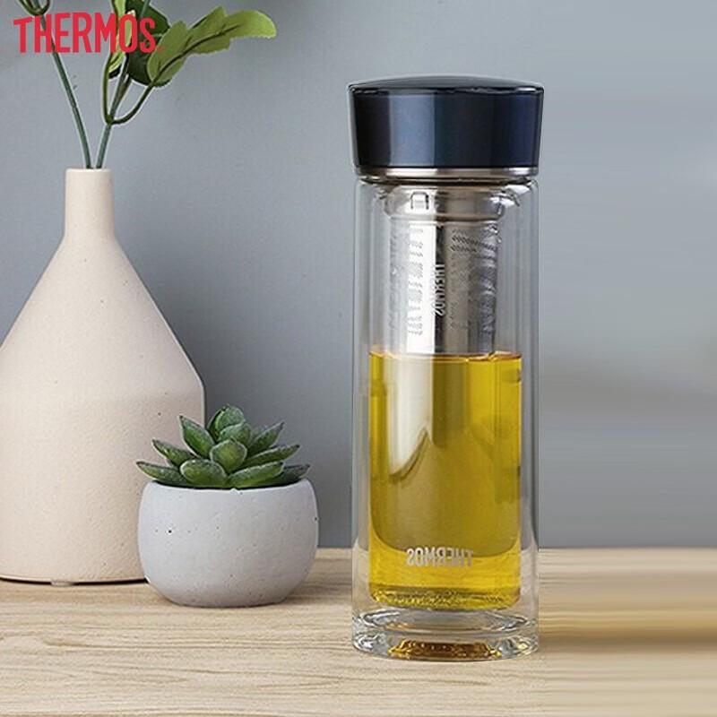 THERMOS Double-Layer Glass Tea Infuser Mug