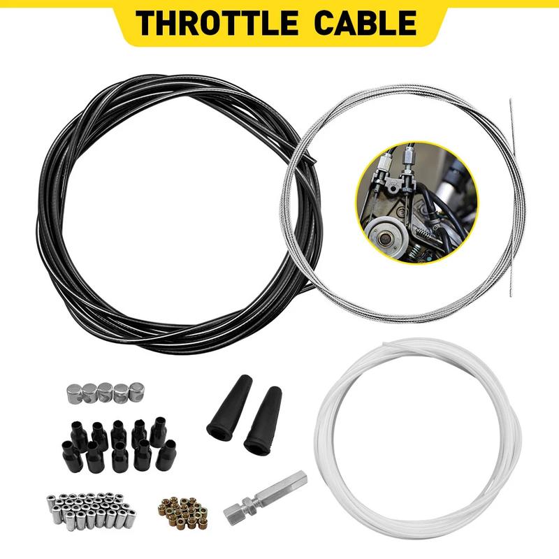 Motorcycle DIY Throttle Cable 5 Metres Kit Nipples Ferrules Motorbike Throttle Cable Motorcycle Brake Shift Cable Parts
