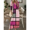 JPNTKY Moda Autunno Inverno Colore Solido Stampa Manica Lunga Scollo a V Abiti Casual