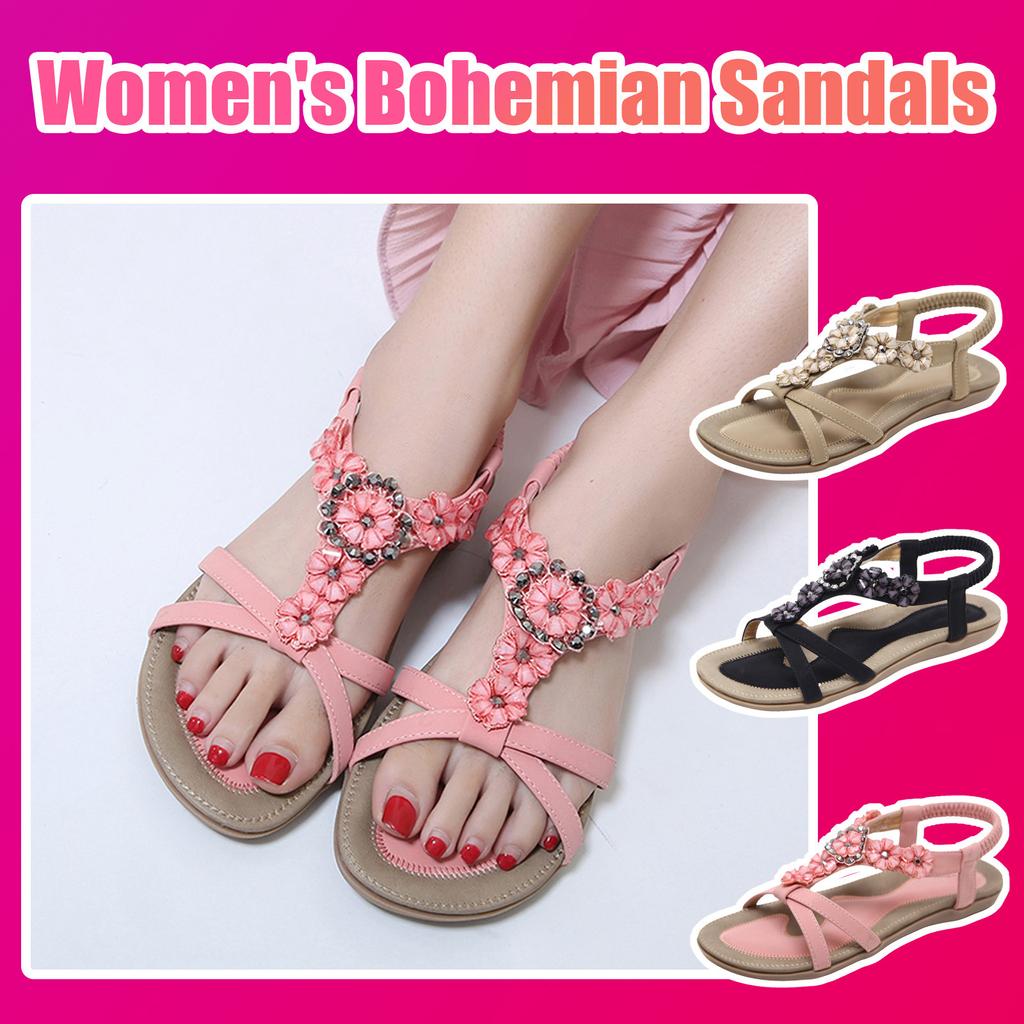 Women's Summer Comfortable Casual Beach  Bohemian Beaded Sandals Shoes
