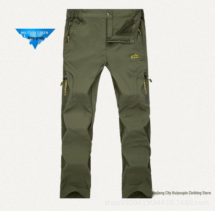 

Чоловічі швидковисихаючі дихаючі штани для хайкінгу - Легкі, еластичні та вітрозахисні 4XL армія зелений колір