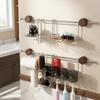 Waterproof Suction Cup Bathroom Shelf Luxury Style Wall Mount Storage Holder  Cosmetics Storage