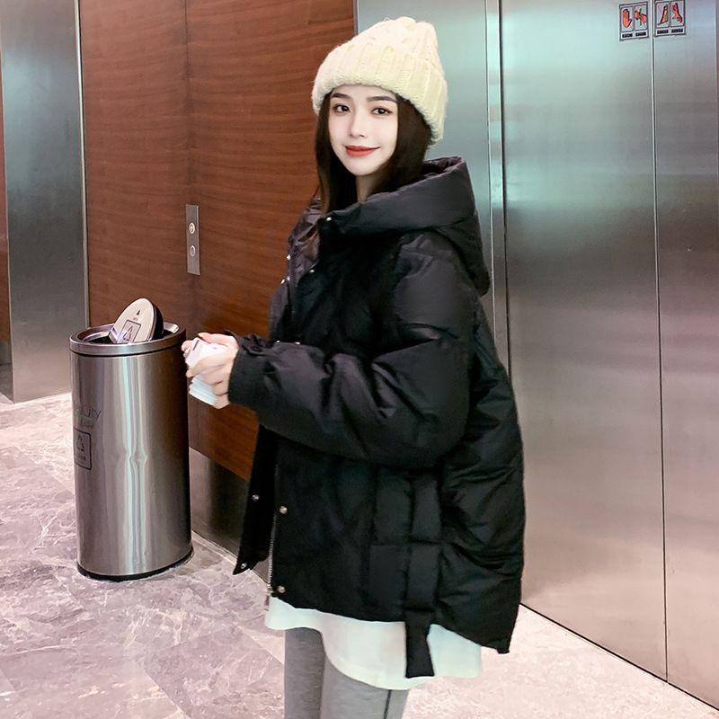 New Down Jacket for Women, Mid-length Korean Style Loose Thickened Jacket, Versatile and Fashionable Bread Coat, Cotton-padded Jacket