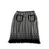 CHANEL P24448V01744 fringe wool skirt white wool Used