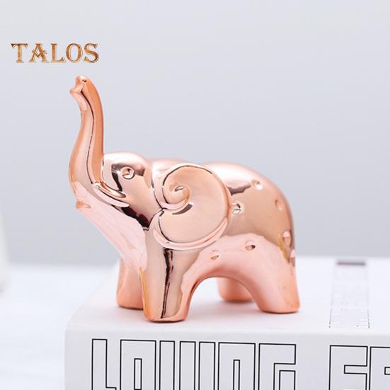 1 Paar Elefantenstatue Heimdeko Keramik Elefantenfiguren Schreibtisch Elefantenskulptur für Büro Bücherregal Wohnzimmer