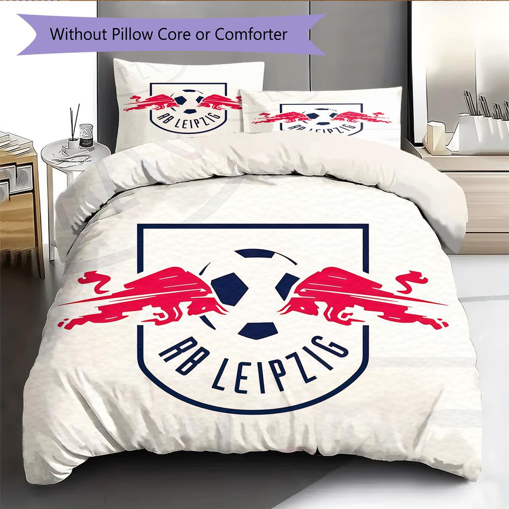 Biancheria da letto con motivo logo RB Leipzig Decorazione per la casa Regalo di compleanno (1 * copripiumino + 2 * federa, senza nucleo)