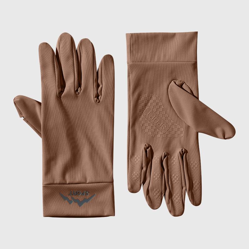 Women and Men Thin Breathable Touch Screen Cycling Driving Anti-slip Anti UV Sunscreen Gloves One Size коричневый