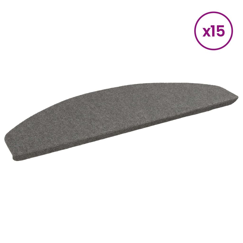 Self Adhesive Stair Protectors 15 pcs Gray 80 x 28 x 3.5 cm