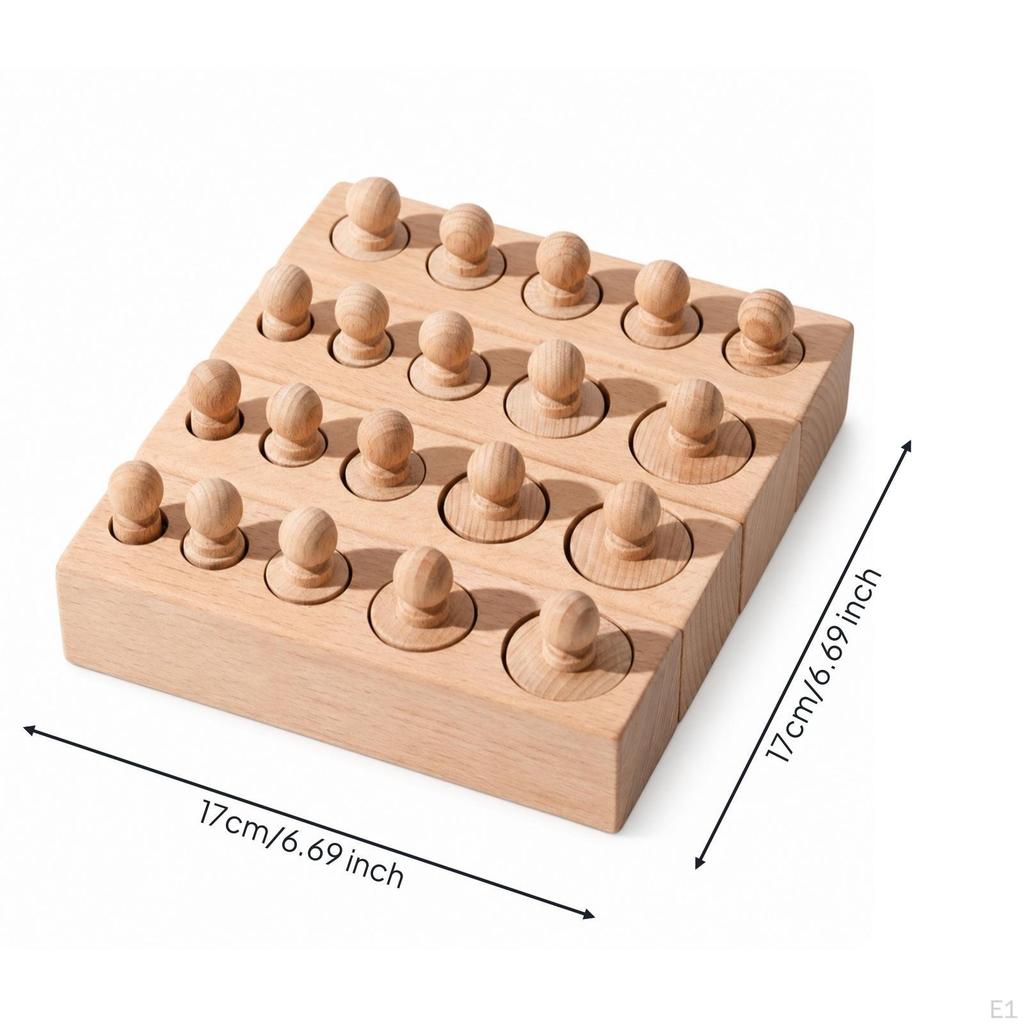 Peg Toy with Wooden Base Fine Motor Skills Shape Sorter Pegs HandEye Coordination ChildCentered