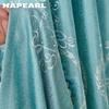 1PC NAPEARL Exotic Luxury Semi Blackout Blue Embroidered Blackout Curtains for Living Room Bedroom Home Decor