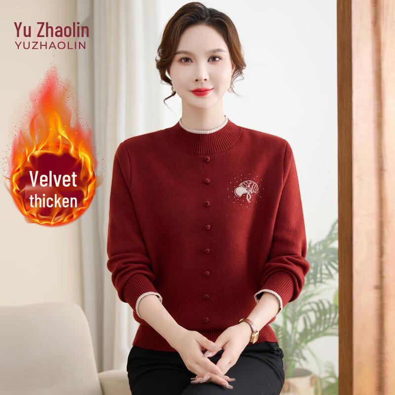 YUZHAOLIN Women's Plus Velvet Knitted Sweater