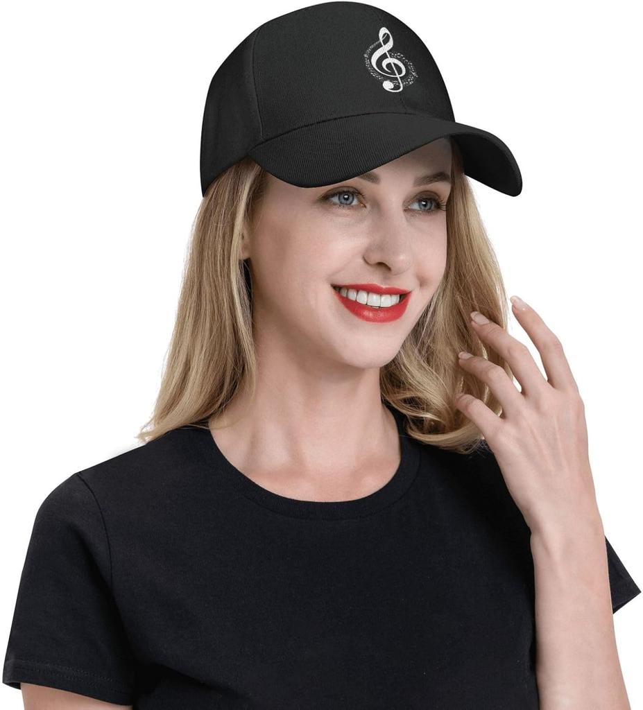 Music Note Treble Clef Baseball Cap Polyester Adjustable Casual Outdoor Sports Hat