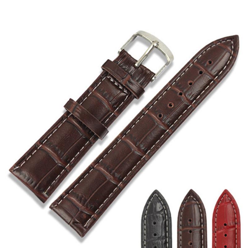 22/20/18/16mm Men Women PU Leather Strap Bamboo Pattern Wrist Watch Band Replacement