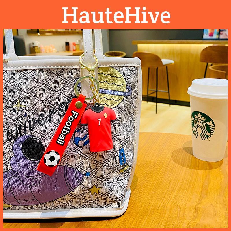 Stylish Cartoon Football Jersey Keychain Trendy Pvc Key Ring For Bags And Gifts