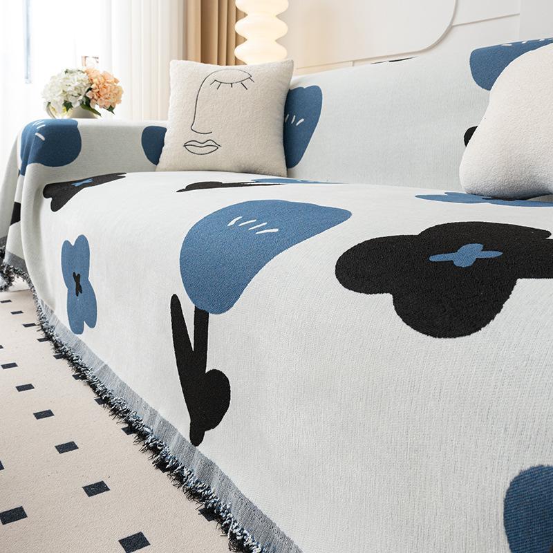 Sofa Cushion Chenille Four Seasons Universal Ins Non-Slip Anti-Scratching Straight Backrest Cover Cloth Integrated Cover Blanket