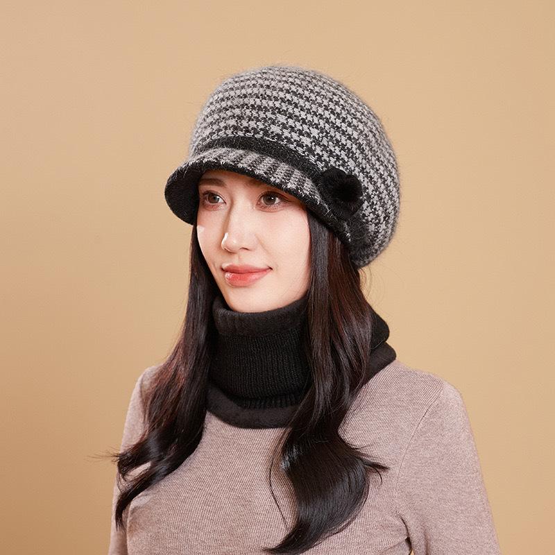 Мама Рыбацкая Шляпа Детская Универсальная Иностранный Стиль Вязаная Шерстяная Шляпа Утолщенная Морозостойкая Теплая Шляпа-Ведро one size fits all (only hat) чёрный