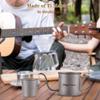 SOUUXIU Titan Kaffeekanne, 400ml, Schwanenhalsausguss, Klappgriff, Ultraleicht, Outdoor-freundlich, Tropfkessel, Geruchlos, mit Deckel