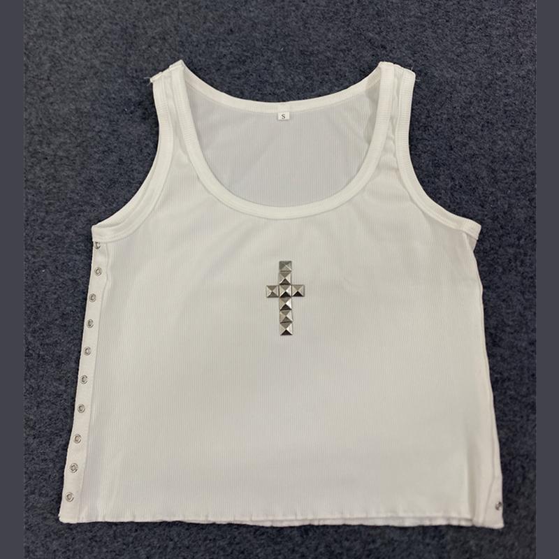 Europejski i amerykański retro gorący stempel drukowany kamizelka wyszczuplająca talię