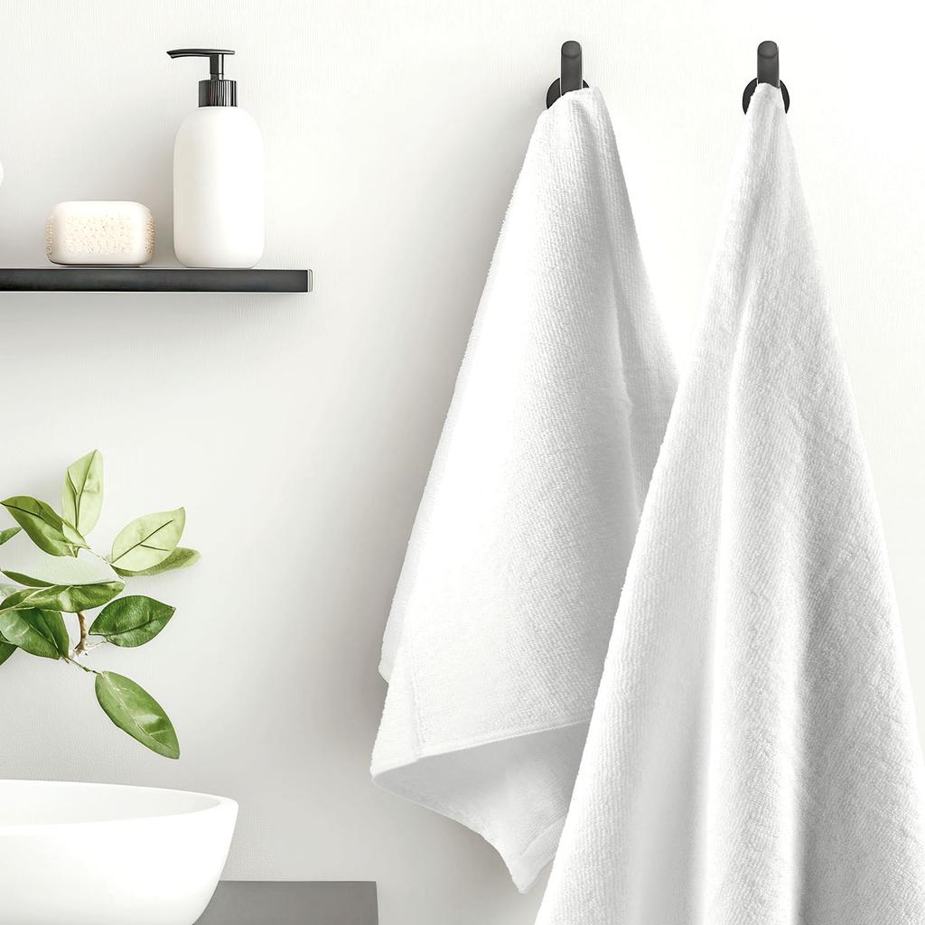 Cotton Towel 70x140 TERRY Smooth Hotel Towel, White AQUA