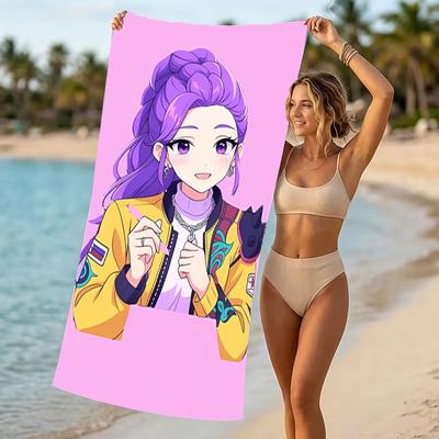 Beach Towel with Demon Hunter Pattern - Soft,absorbent,machine Washable Lightweight&Modern,swimming,Travel Essentials