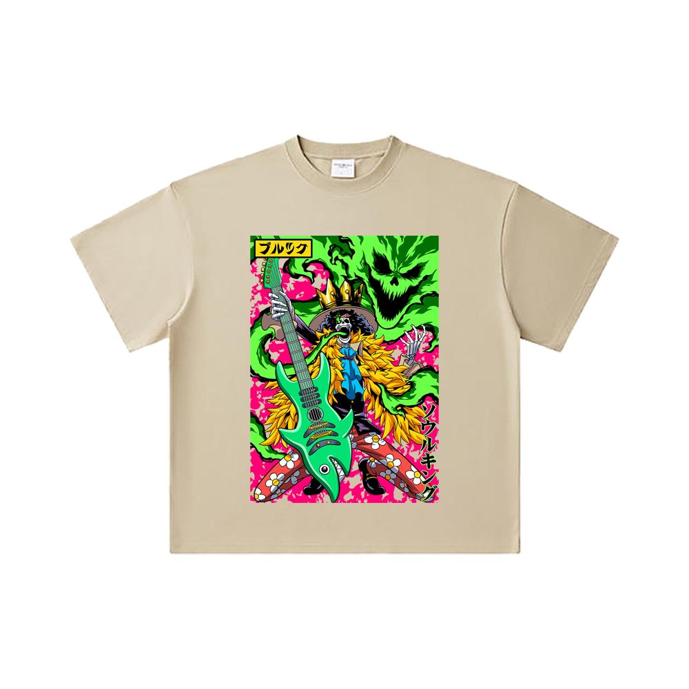 260 GSM Double Yarn 32 Count 100% Cotton One Piece V69 Brook Print Unisex Heavy Cotton T Shirt