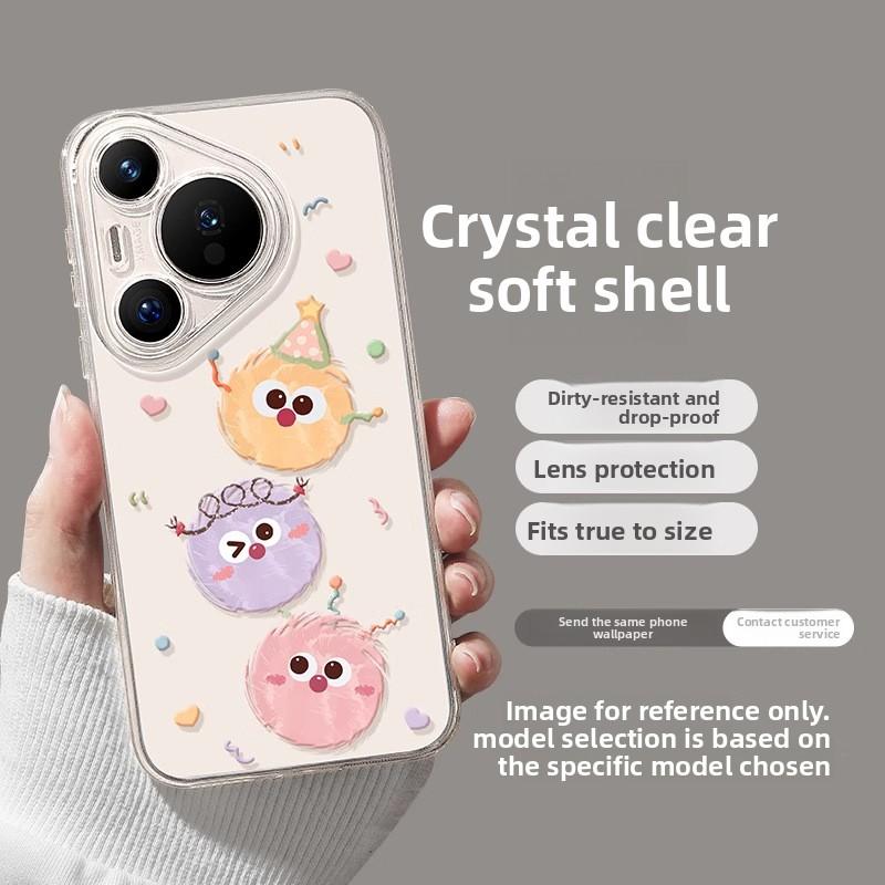 For Huawei Pura80pro Phone Case Pura80 New Pura80ultra Female P70 Transparent Briquette 60