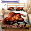 3PC Custom Name Rustic Horse Freedom Run Bedding Set Duvet Cover Closure Includes 1 Duvet Cover & 2 Pillowcases for Bedroom