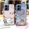 Phone Pouch Couple Phone Case For MOTO G24 Power TPU Soft case Shockproof Durable Waterproof Cartoon Cute Protective