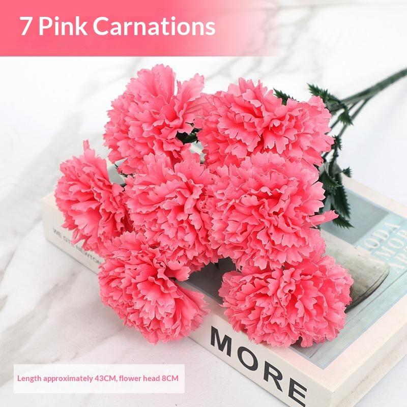 Artificial Carnation Real Touch Flower Bouquet Non-fading Reusable for Mother's Day Surprise Wedding Banquet Home Ornament
