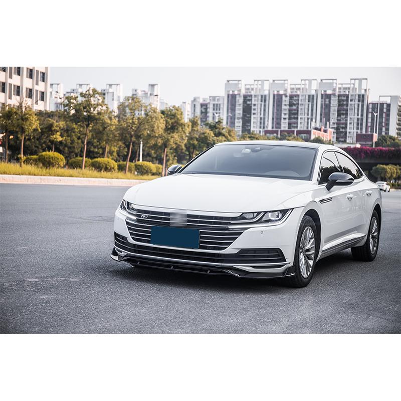 Front Bumper Spoiler Protector Plate Lip Body Kit Carbon Surface Decorative Strip Chin Shovel for Volkswagen ARTEON CC 2019-2024