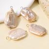 1pcs Irregular Geometric Round Square Real Natural Shell Pearl Charms For Jewelry Making Bulk Handmade Earrings Pendant Material