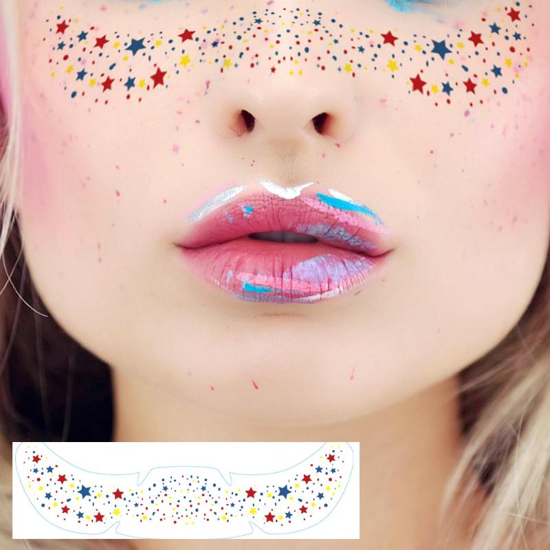 New Pride Day Rainbow Freckle Temporary Tattoo Sticker Waterproof Laser Hot Silver for Face White Paper Application