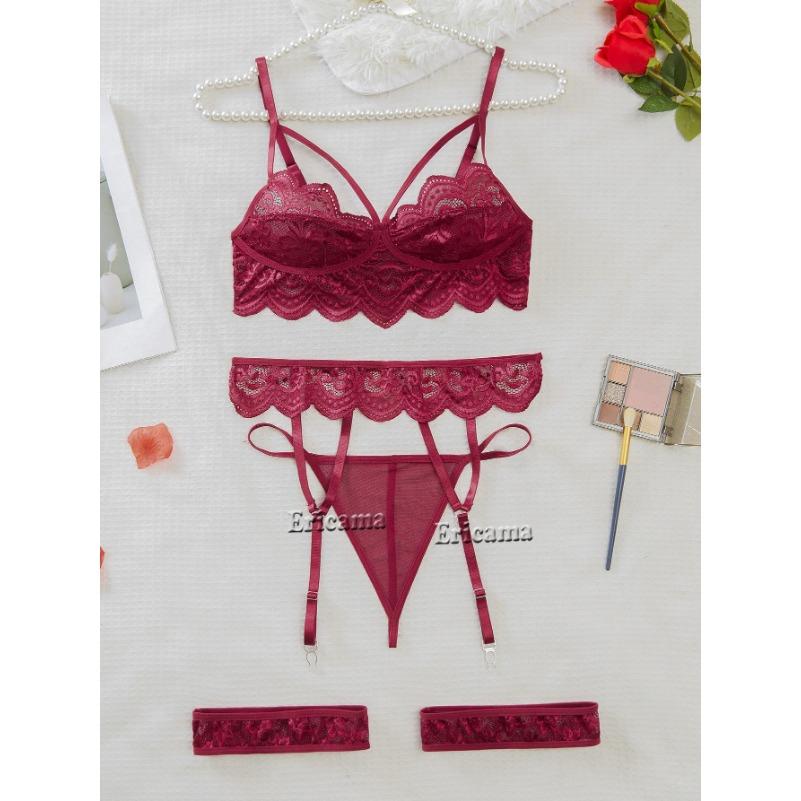 Sexy Lingerie Woman Lace Transparent Underwear Fairy Brief Sets Delicate Bra Kit Push Up Breves Sets Thin Erotic Bras