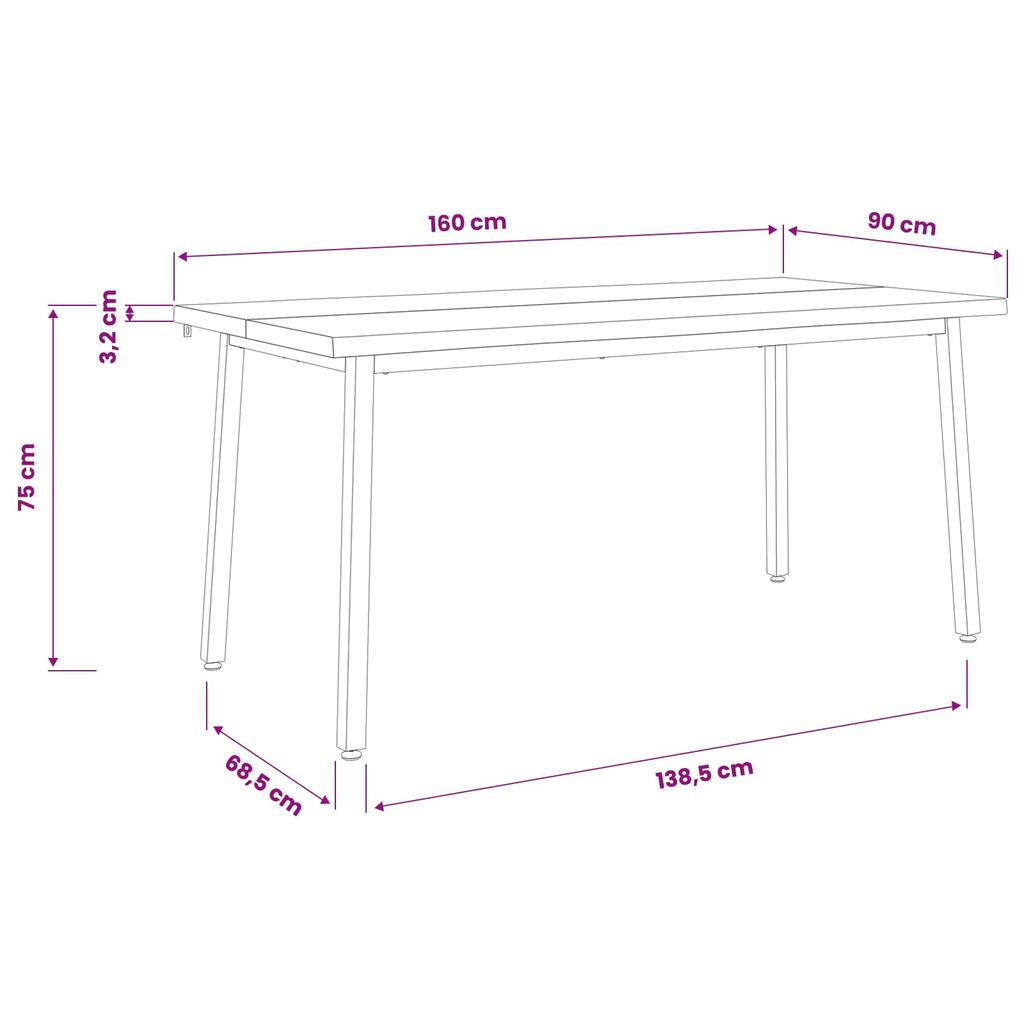 Live Edge Dining Table 160 x 90 x 75 cm Solid Acacia Wood