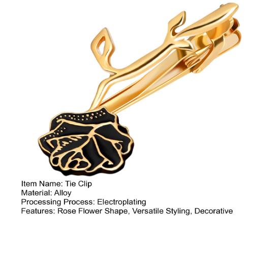 Detachable Tie Back Golden Flower Design Tie Clip Versatile Bow Tie Clip Weddings Business Suits Accessories