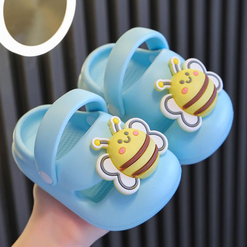 

Cartoon Cute Summer Slippers & Sandals for Kids: Indoor/Beach Use 15CM небесно-голубой