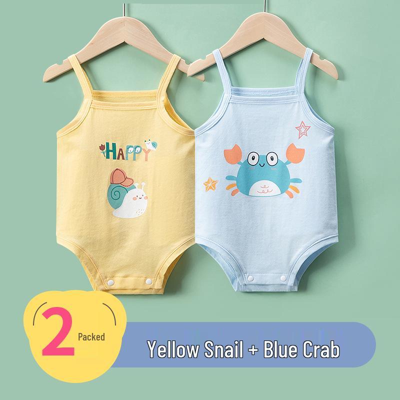 Newborn Infant Sleeveless Romper - Cute Strappy Summer Bodysuit for Boys & Girls