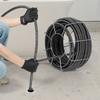 Drain Cleaning Cable 100 FT X 3/4 Inch, Solid Core Steel Drain Cleaner Cable with 4 Cutters for 3.9" To 7.9" Pipes, Professional Inner Core Sewer